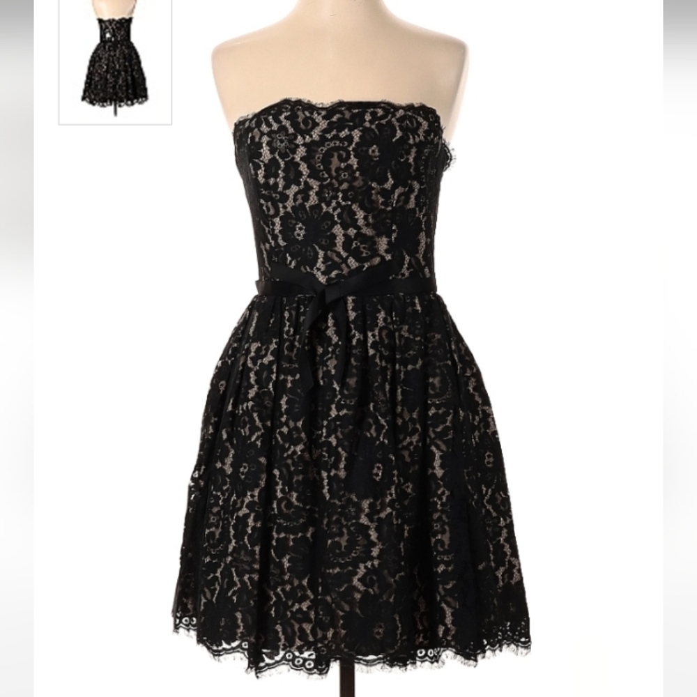 Robert Rodriguez for Neiman Marcus strapless lace special occasion dress - Picture 2 of 12